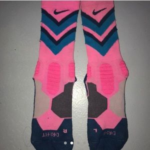 Pink and Blue Nike Crew Socks